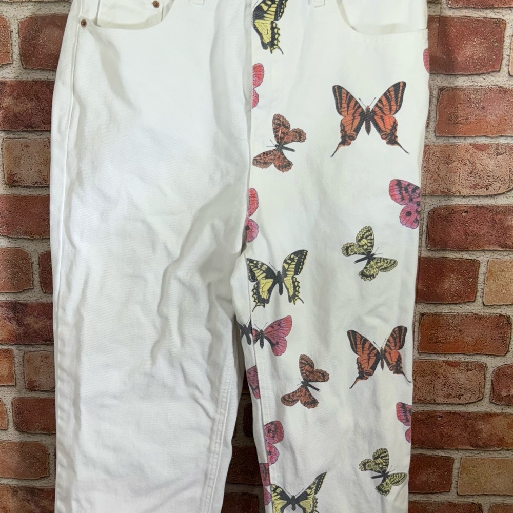 Butterfly 90's Boyfriend Straight Leg raw hem crop Jeans - Size 27 by PacSun - Picture 2 of 12